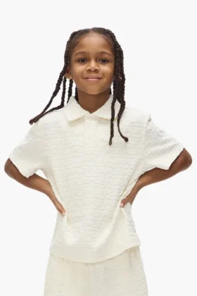 Kids' Wordmark Repeat Terry Polo