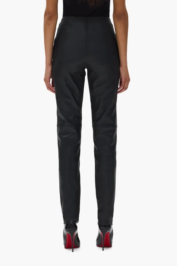 Leather V Zip Pant