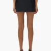 Leather V Zip Skirt