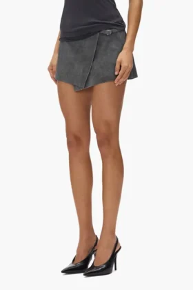 Leather Wrap Skirt