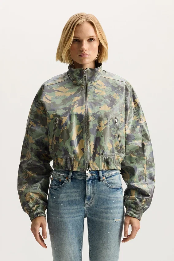 Painted Camo Leather Jacket
