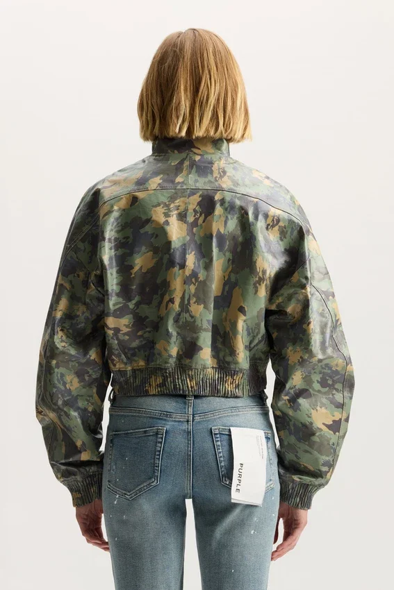 Painted Camo Leather Jacket